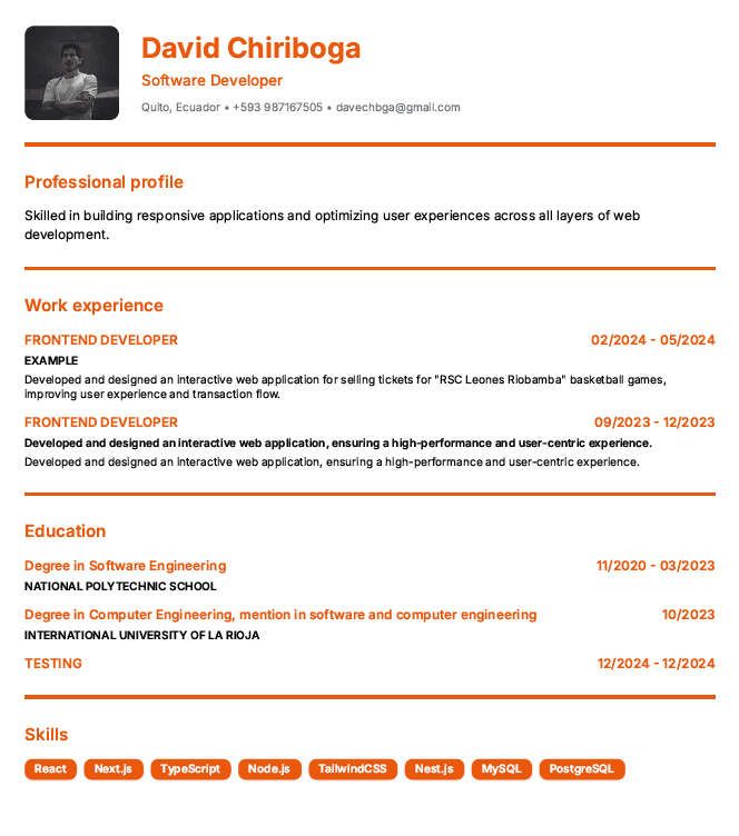 Resume Preview